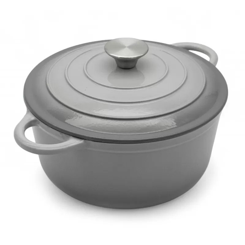 Garnek żeliwny emaliowany 2.5 L MeyerHoff kociołek szary 22 cm