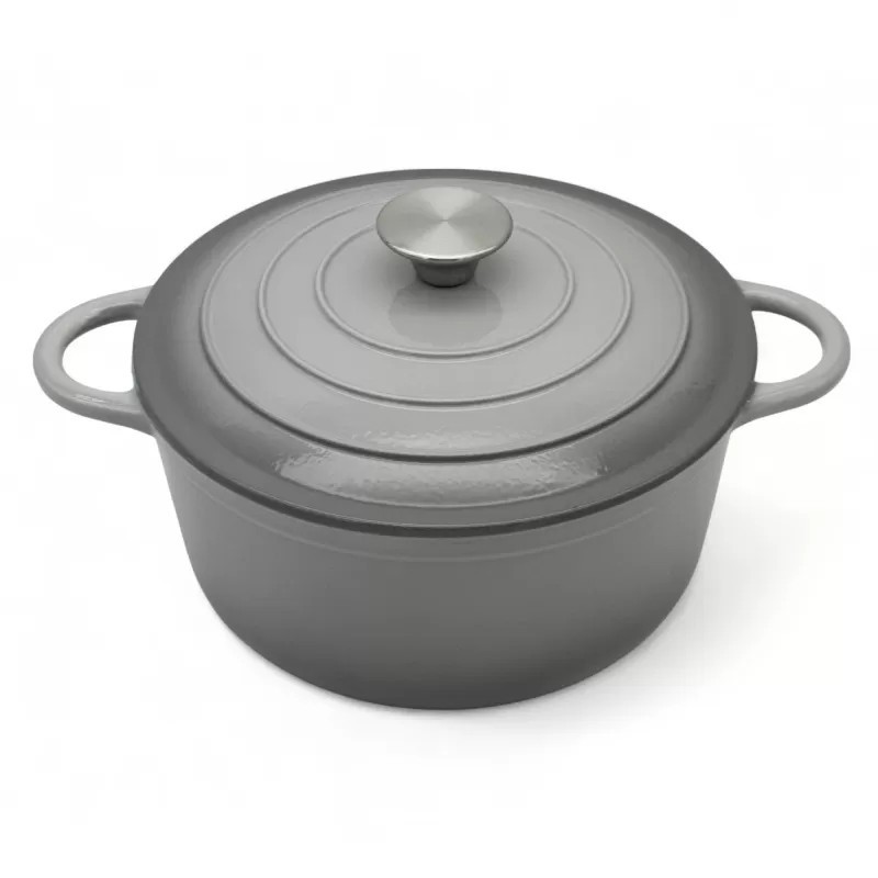 Garnek żeliwny emaliowany 2.5 L MeyerHoff kociołek szary 22 cm