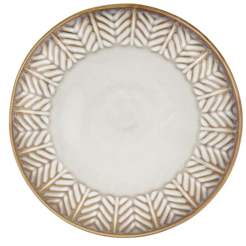 Serwis obiadowy porcelanowy Florina Lehti 18 elementów zestaw talerzy dla 6 osób liście