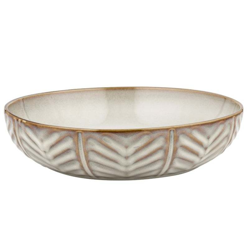 Serwis obiadowy porcelanowy Florina Lehti 24 elementy zestaw talerzy dla 6 osób liście