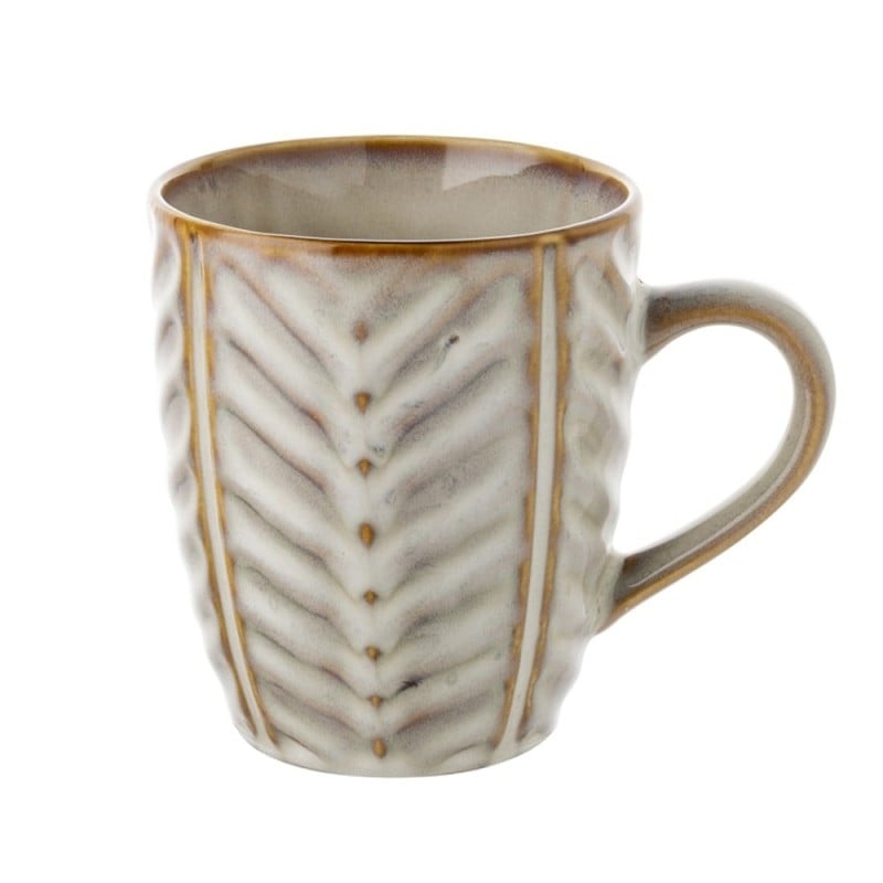 Serwis obiadowy porcelanowy Florina Lehti 30 elementów zestaw talerzy salaterek kubków dla 6 osób liście