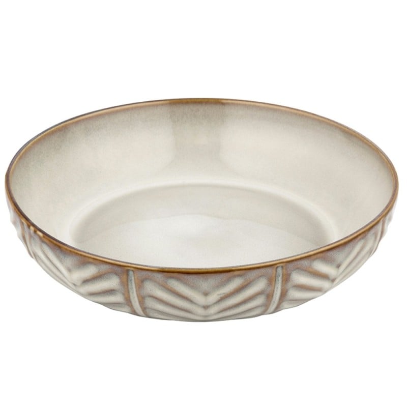 Serwis obiadowy porcelanowy Florina Lehti 42 elementy zestaw talerzy salaterek kubków filiżanek dla 6 osób liście