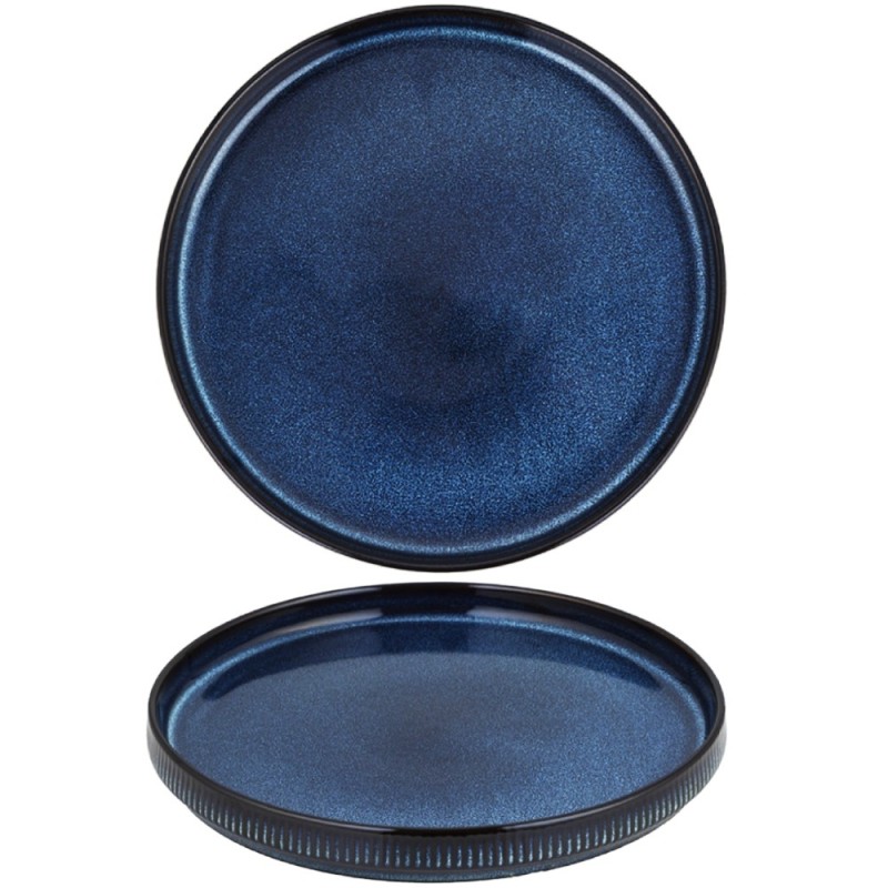 Serwis obiadowy porcelanowy Florina Evia Blue 24 elementy zestaw talerzy dla 6 osób modern
