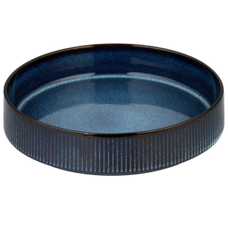 Serwis obiadowy porcelanowy Florina Evia Blue 24 elementy zestaw talerzy dla 6 osób modern