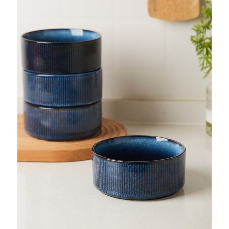 Serwis obiadowy porcelanowy Florina Evia Blue 30 elementów zestaw talerzy dla 6 osób modern