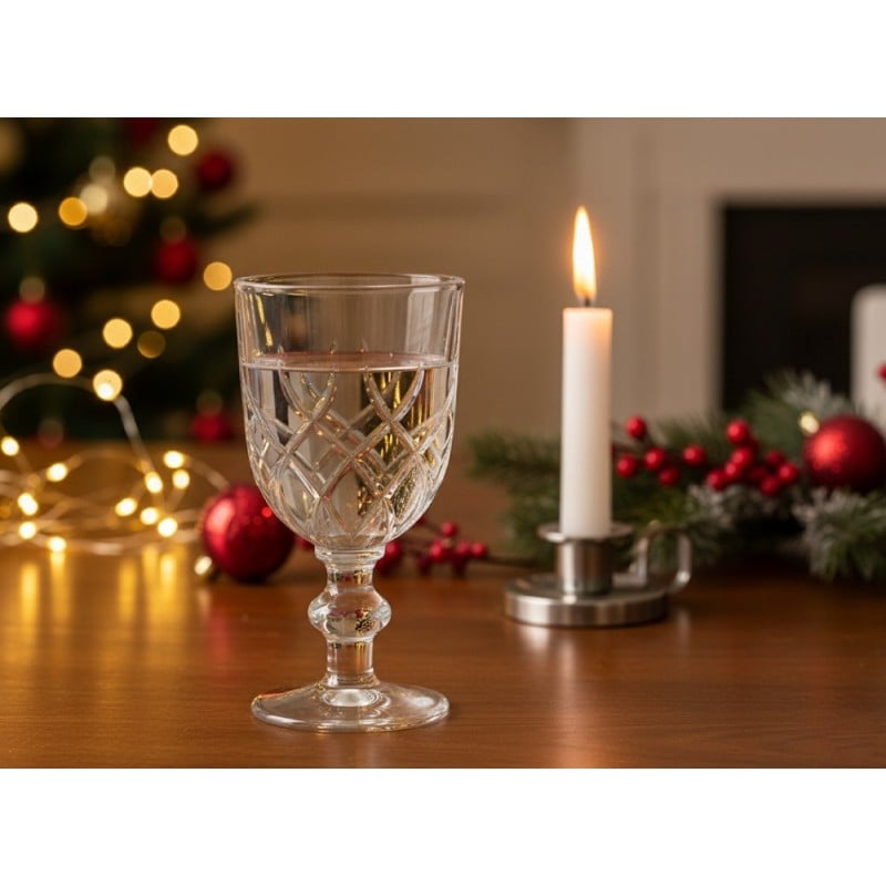 Kielichy do wody 250 ml wina soku Florina Corda zestaw 6 szklanek na nóżce