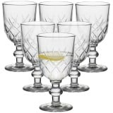 Kielichy do wody 250 ml wina soku Florina Corda zestaw 6 szklanek na nóżce PRL