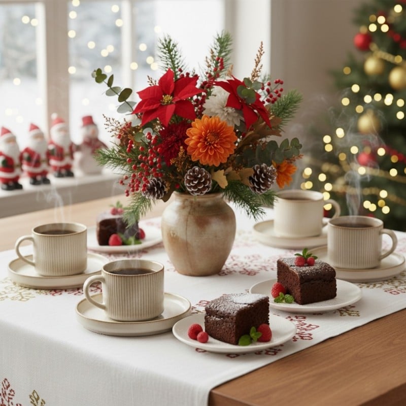 Komplet 6 filiżanek ze spodkami porcelanowych Evie 200 ml do kawy herbaty zestaw kremowe retro 1212