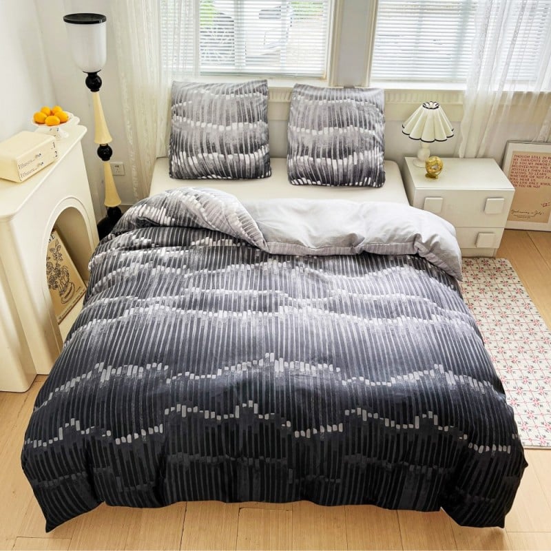 Pościel 140x200 bawełna satynowa dwustronna GierekHoff gruba 2 części GH 3106 skała