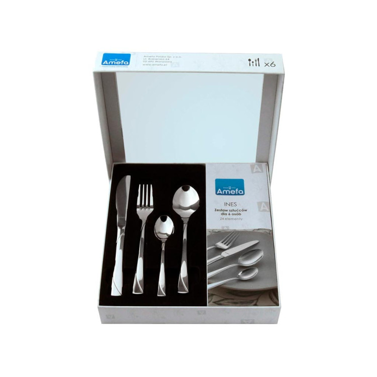 Zestaw sztućców obiadowych dla 12 osób Amefa Ines 1238 48 elem stal 18/10