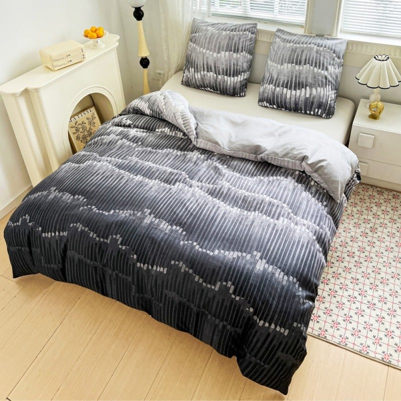 Pościel 200x220 bawełna satynowa dwustronna GierekHoff gruba 3 części GH 3106 skała