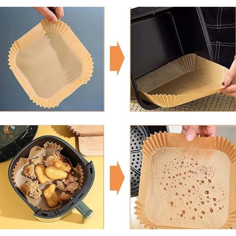 Wkłady papierowe 20x20 cm 300 szt do frytkownicy beztłuszczowej air fryer