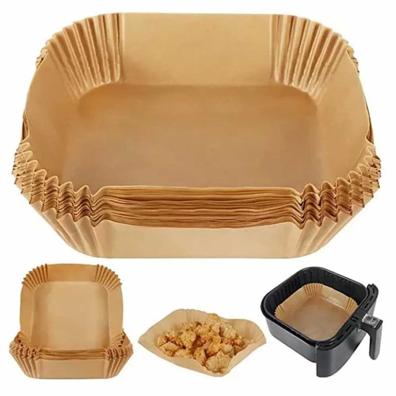 Wkłady papierowe 20x20 cm 100 szt do frytkownicy beztłuszczowej air fryer