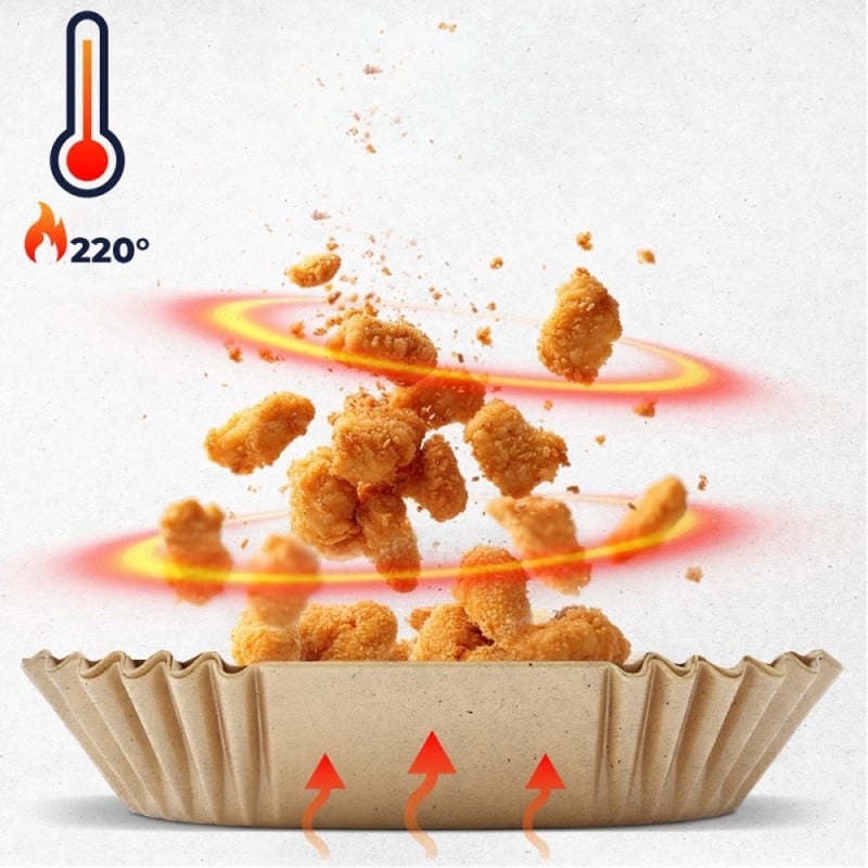 Wkłady papierowe 20x20 cm 100 szt do frytkownicy beztłuszczowej air fryer