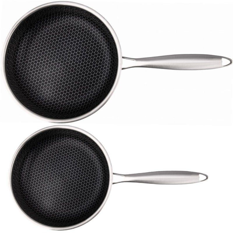 Patelnie stalowe 24 i 28 cm powłoka plaster miodu MG Home Maestro zestaw 2 patelnie