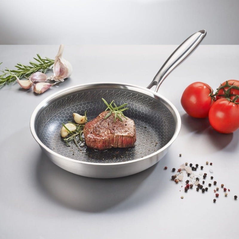 Patelnie stalowe 24 i 28 cm powłoka plaster miodu MG Home Maestro zestaw 2 patelnie