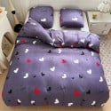 Pościel 140x200 bawełna satynowa dwustronna GierekHoff gruba 2 części GH 3104 fioletowa w serduszka