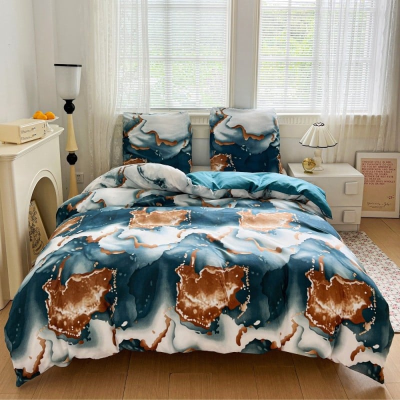 Pościel 140x200 bawełna satynowa dwustronna GierekHoff gruba 2 części GH 3107 minerał agat