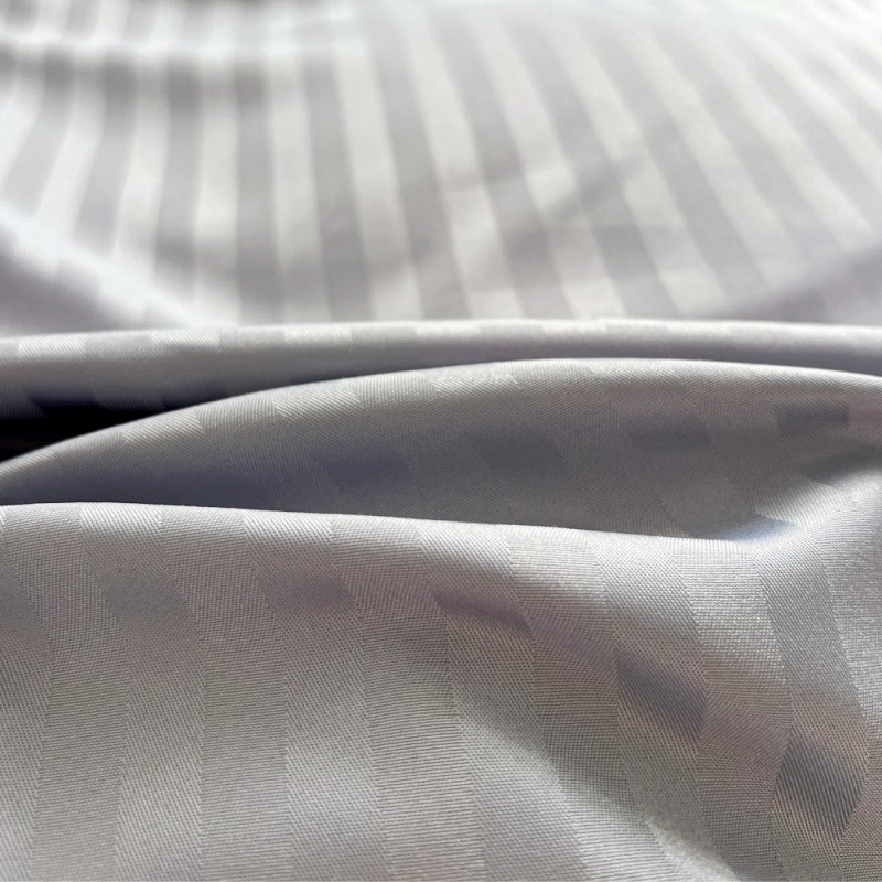 Pościel 160x200 adamaszek bawełna satynowa GierekHoff gruba 3 części GH 3111 hotelowa szara w paski