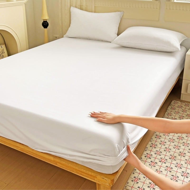 Prześcieradło 140x200 z gumką z mikrofibry GierekHoff grube białe