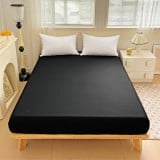 Prześcieradło 90x200 z gumką z mikrofibry GierekHoff grube czarne