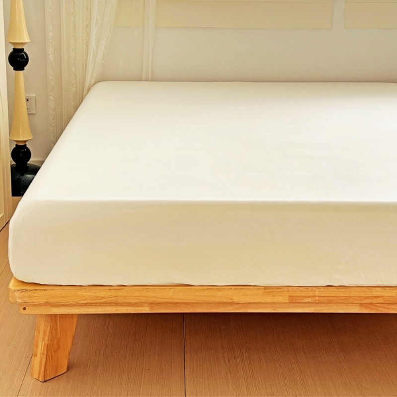 Prześcieradło 160x200 z gumką z mikrofibry GierekHoff grube kremowe ecru