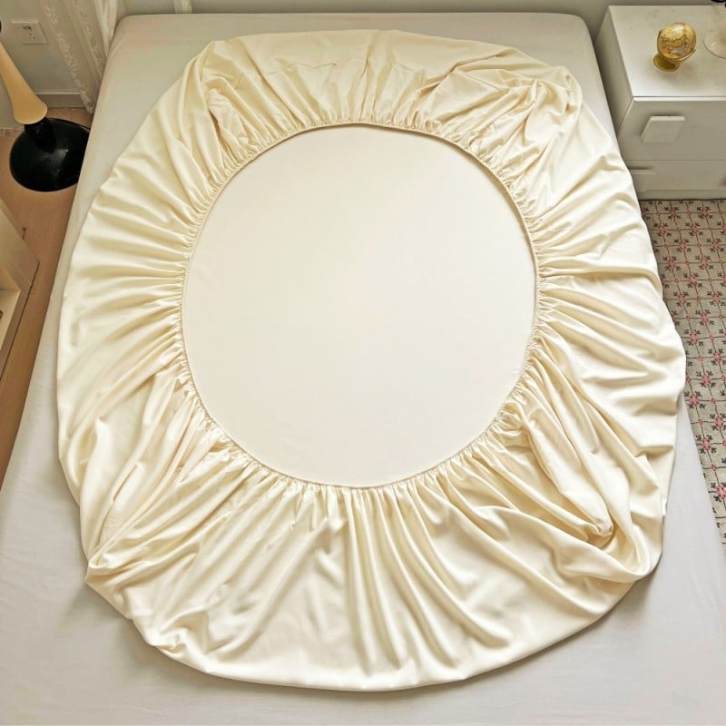 Prześcieradło 180x200 z gumką z mikrofibry GierekHoff grube kremowe ecru