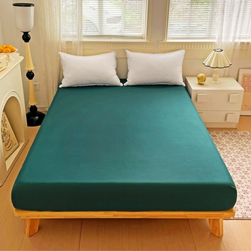 Prześcieradło 180x200 z gumką z mikrofibry GierekHoff grube butelkowa zieleń