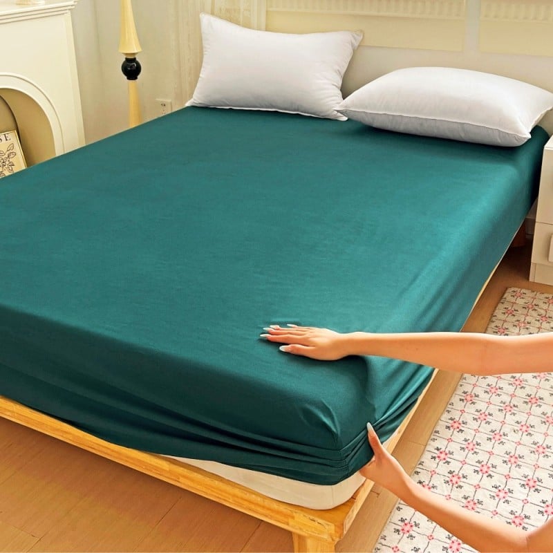 Prześcieradło 200x220 z gumką z mikrofibry GierekHoff grube butelkowa zieleń