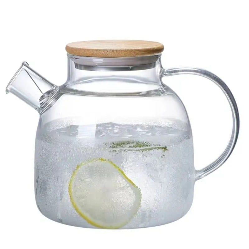 Szklany dzbanek do herbaty i naparów ziołowych z sitkiem i pokrywką 1,5 l Tragar