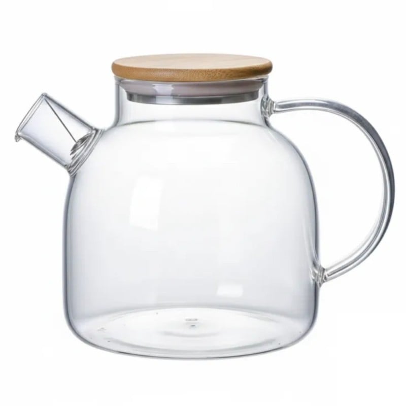 Szklany dzbanek do herbaty i naparów ziołowych z sitkiem i pokrywką 1,5 l Tragar