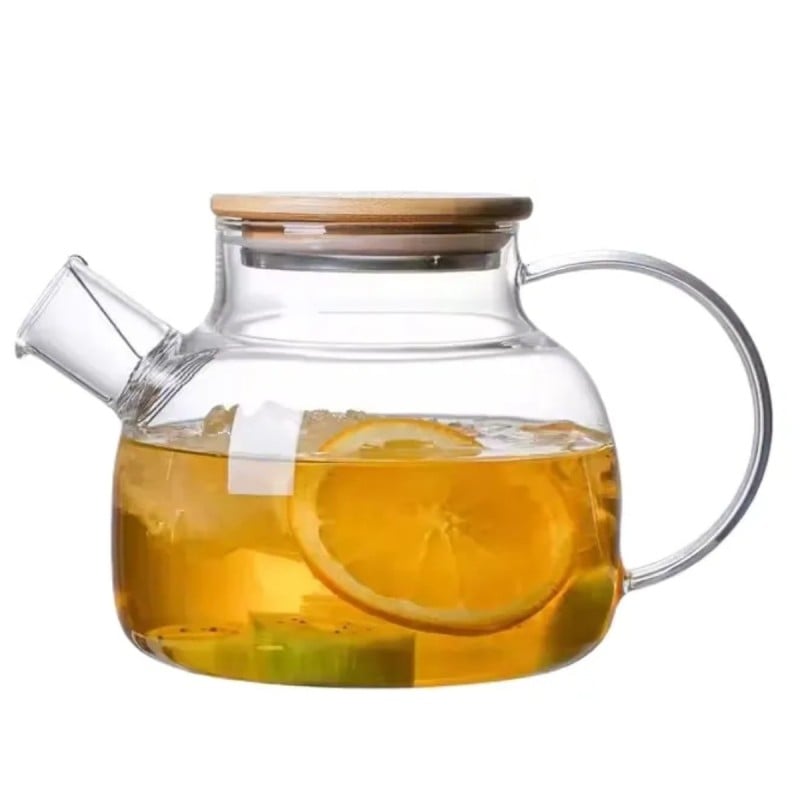 Szklany dzbanek do herbaty i naparów ziołowych z sitkiem i pokrywką 1,0 l Tragar