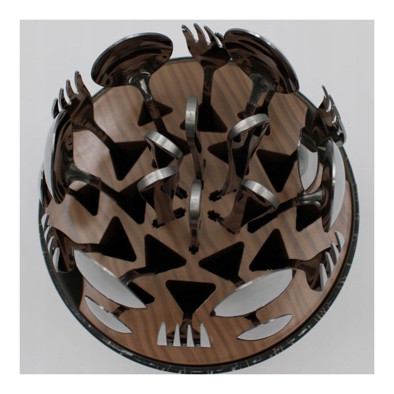 Komplet sztućców stal nierdzewna połysk Rosa Bella zestaw 24 elementy organizer kwiat jajko RB 735