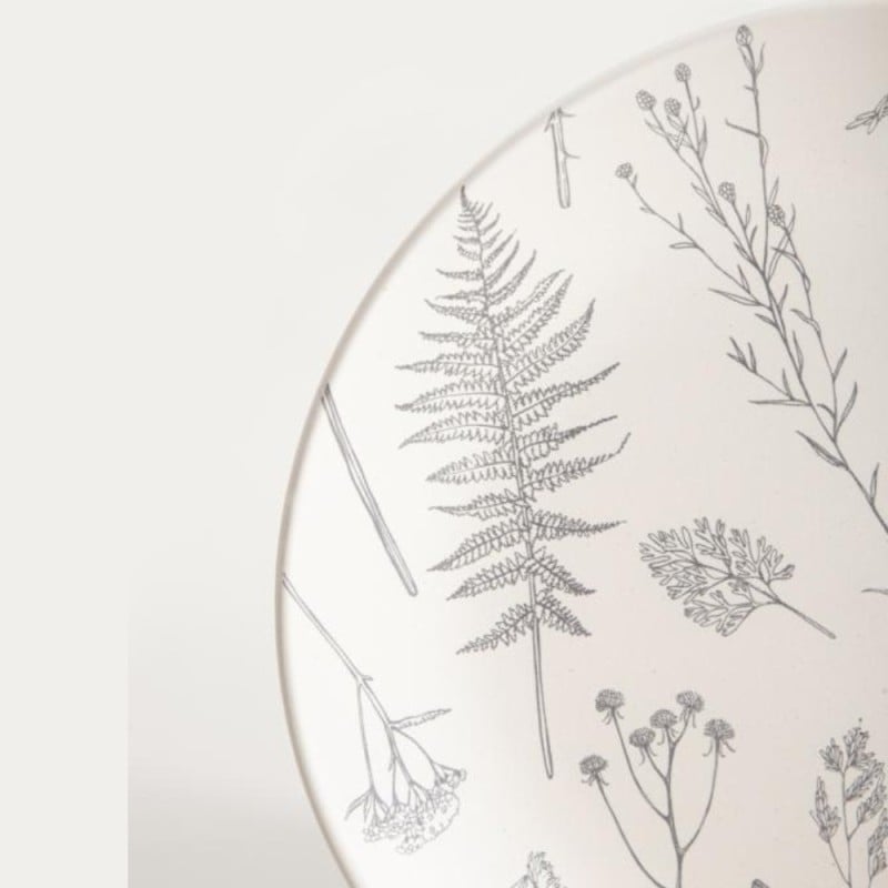 Serwis obiadowy 18 elementów Homla Bari kamionka zestaw talerzy dla 6 osób szary