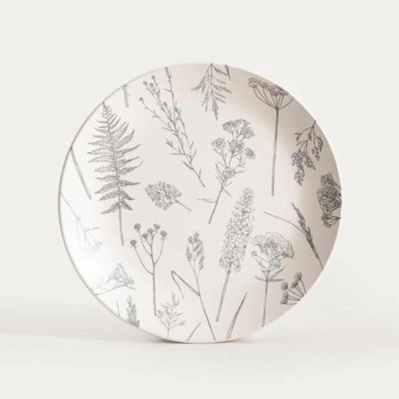 Serwis obiadowy 18 elementów Homla Bari kamionka zestaw talerzy dla 6 osób szary