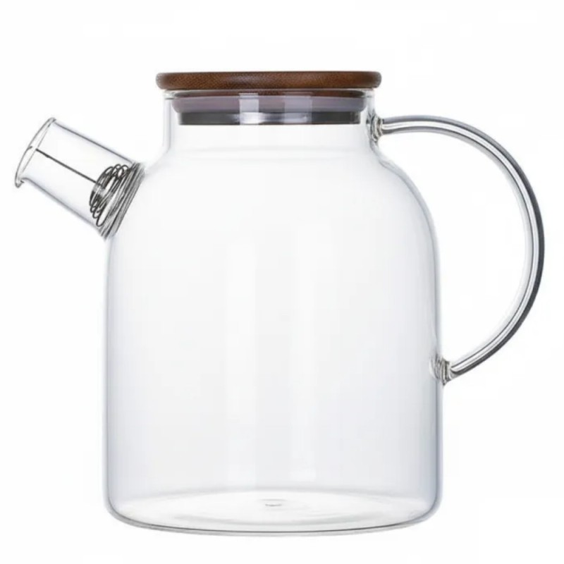 Szklany dzbanek do herbaty i naparów ziołowych z sitkiem i pokrywką 1,8 l Tragar