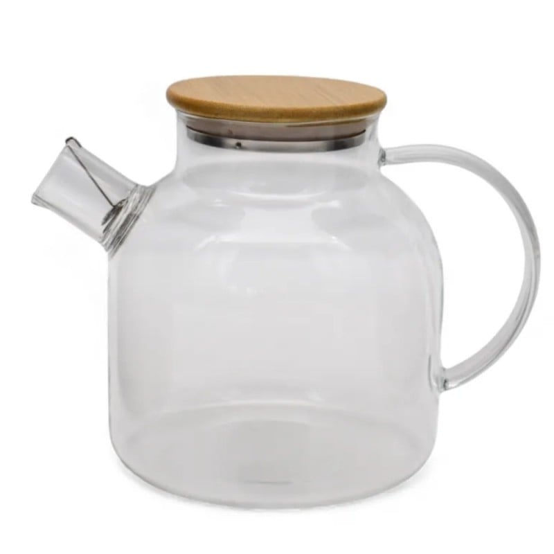 Szklany dzbanek do herbaty i naparów ziołowych z sitkiem i pokrywką 1,8 l Tragar