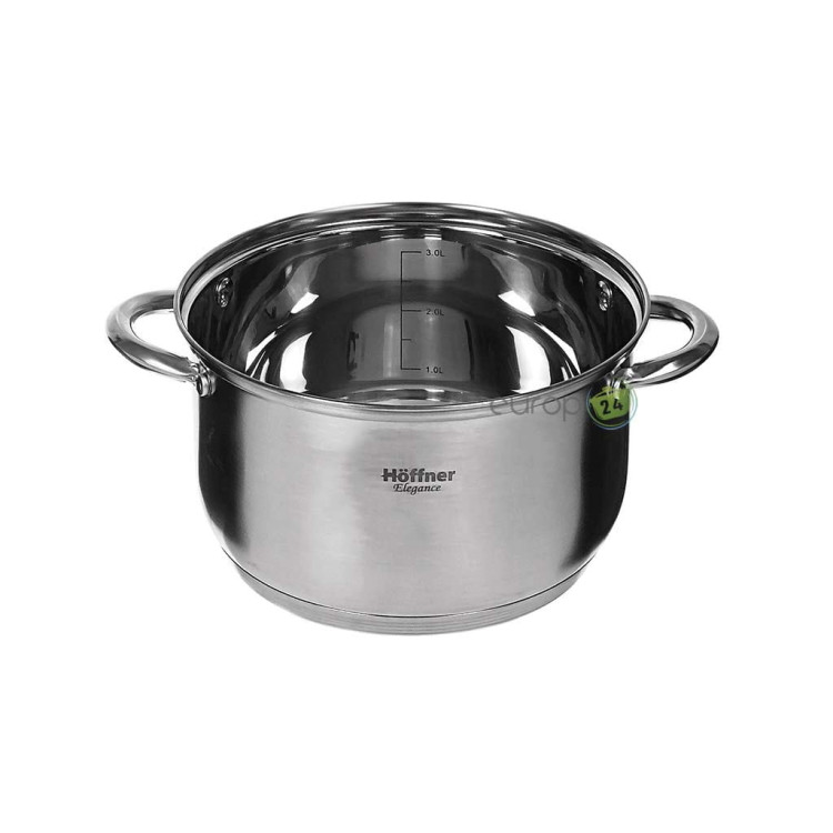 Garnki stalowe Hoffner HF 4360 indukcyjne Zestaw sześciu garnków