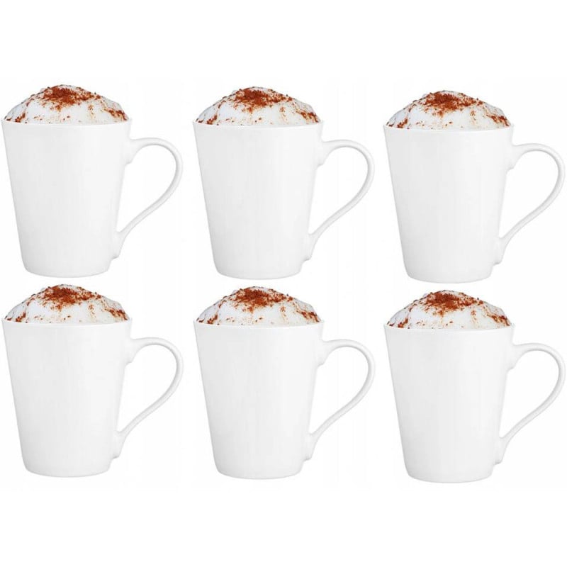 Kubki szklane 250 ml GierekHoff Prometeos szklanki do kawy herbaty białe GH 1205