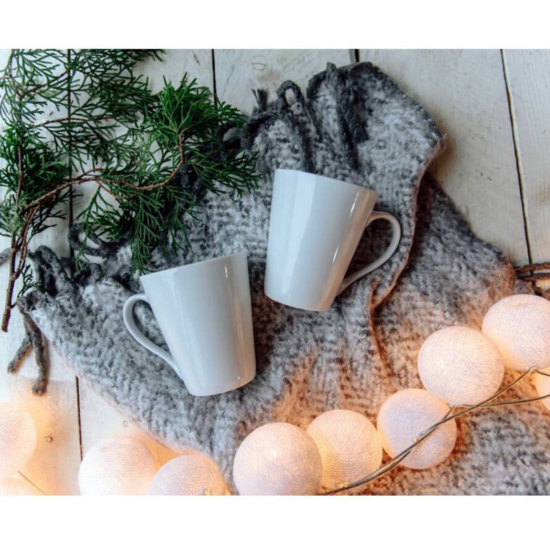 Kubki szklane 250 ml GierekHoff Prometeos szklanki do kawy herbaty białe GH 1205