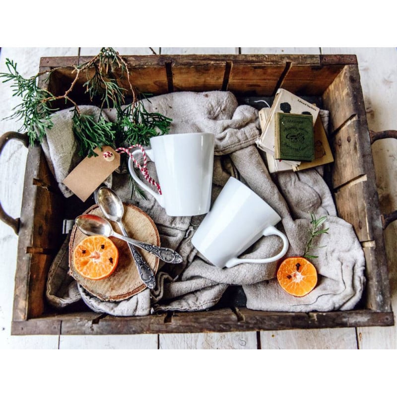 Kubki szklane 250 ml GierekHoff Prometeos szklanki do kawy herbaty białe GH 1205