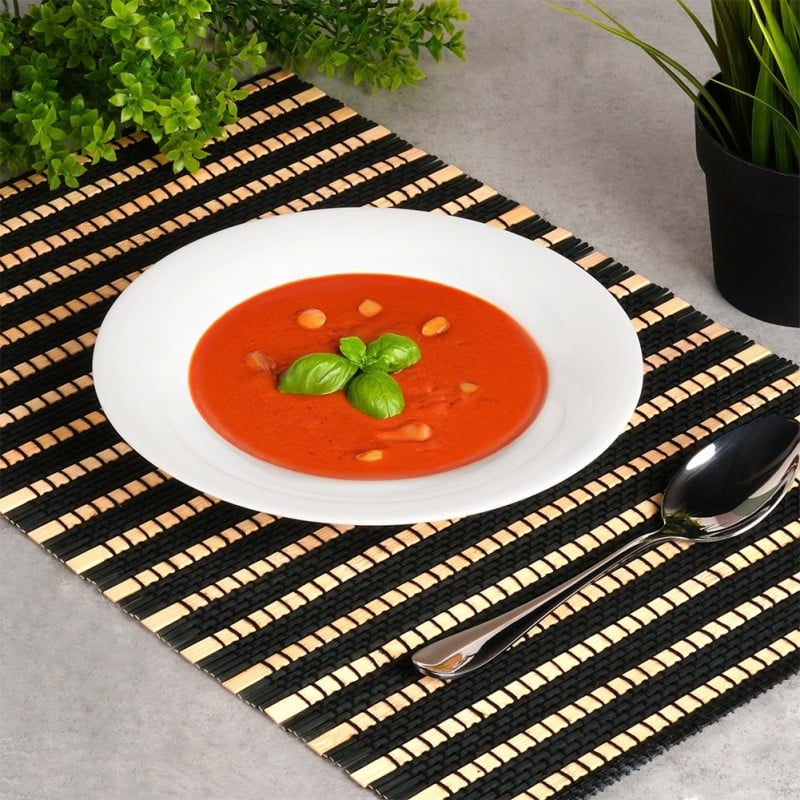 Serwis obiadowy 24 elementy Vilde White szklane talerze zestaw talerzy dla 6 osób białe