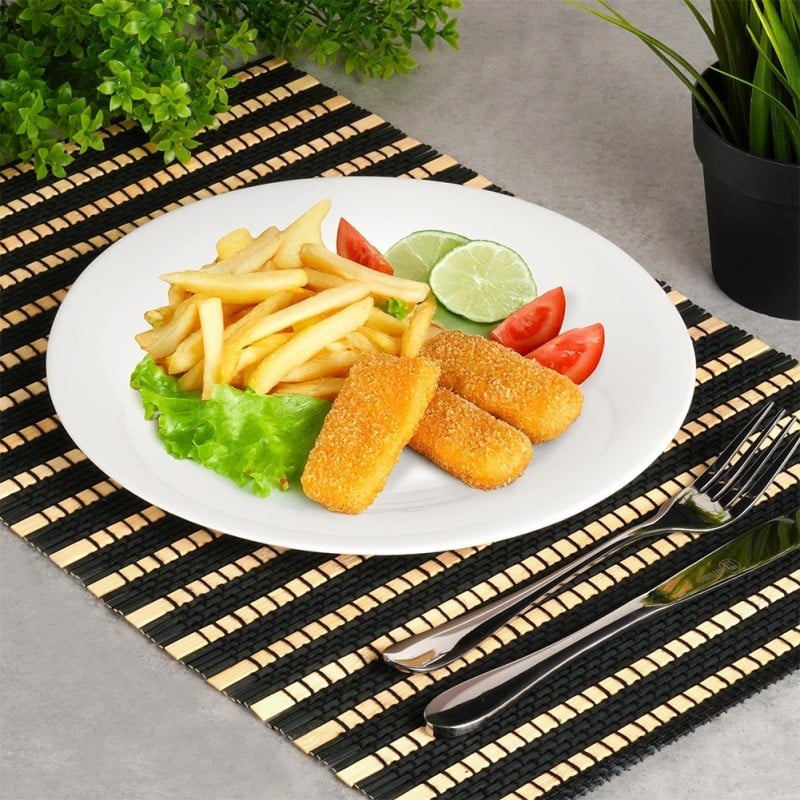 Serwis obiadowy 18 elementów Vilde White szklane talerze zestaw talerzy dla 6 osób białe