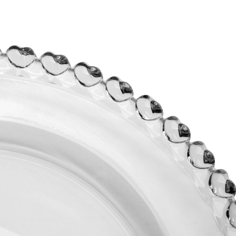 Talerzyki deserowe 19 cm i patera 28 cm szklane Altom Love serduszka zestaw 7 sztuk spodek na ciasto deser