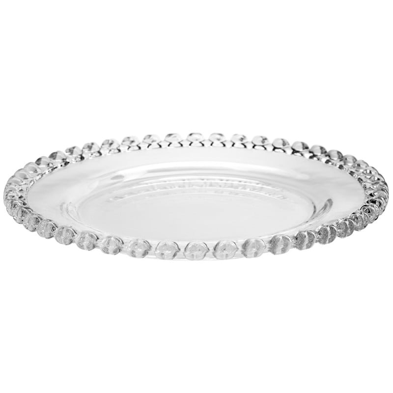 Talerzyki deserowe 19 cm szklane Altom Love serduszka zestaw 12 sztuk spodek na ciasto deser