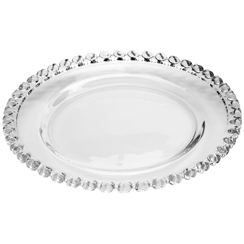 Talerzyki deserowe 19 cm szklane Altom Love serduszka zestaw 6 sztuk spodek na ciasto deser