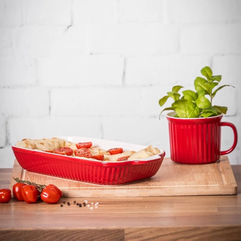Naczynie do zapiekania ceramiczne 36,5x19x5 cm 1700 ml czerwone Altom Design Red Chilli