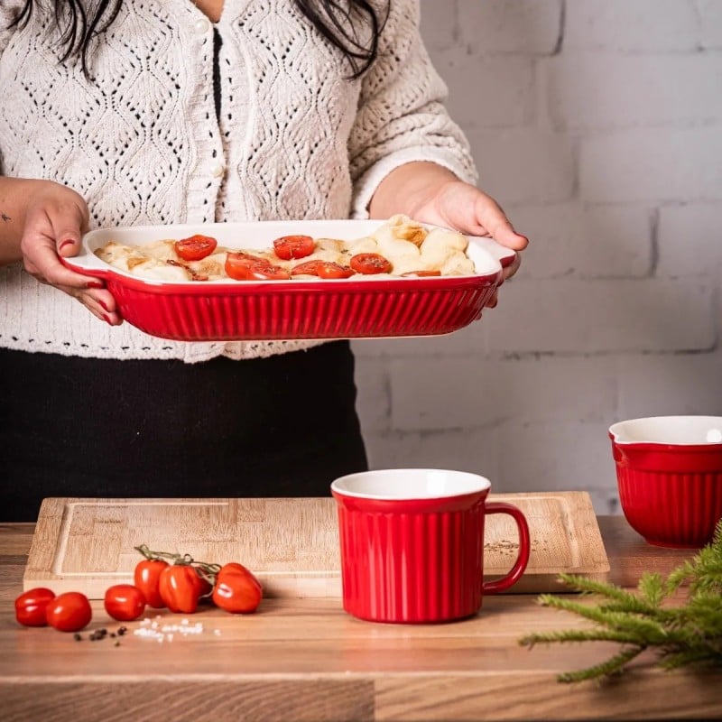 Naczynie do zapiekania ceramiczne 36,5x19x5 cm 1700 ml czerwone Altom Design Red Chilli