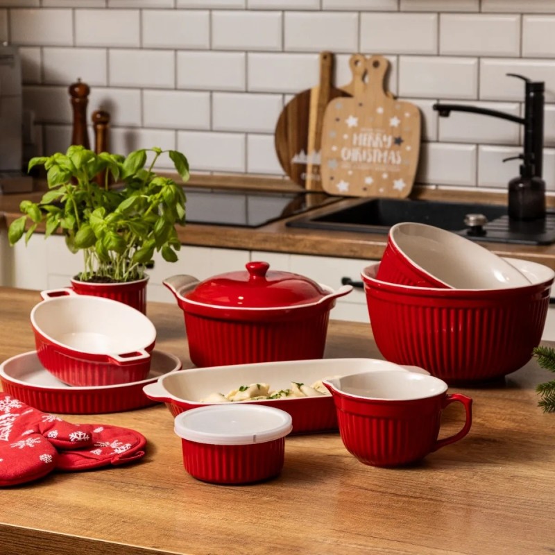 Naczynie do zapiekania ceramiczne 36,5x19x5 cm 1700 ml czerwone Altom Design Red Chilli