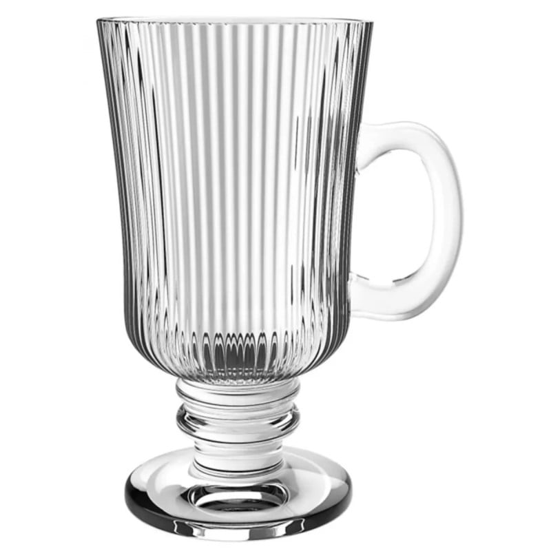 Szklanki ryflowane na nóżce do kawy latte 245ml zestaw 6 szt Altom Design Selena